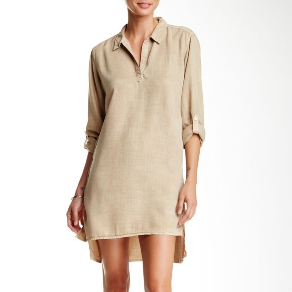 Sneak Peek Dresses & Skirts - Sneak Peek Tunic Shirt Dress (Khaki)